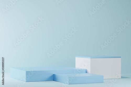 3d background products Show pedestal scenes with geometric platforms white background. with podium. Stand to display cosmetic products on stage. 3d render, 3d illustration