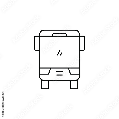 Bus, Autobus, Public, Transportation Thin Line Icon Vector Illustration Logo Template. Suitable For Many Purposes.