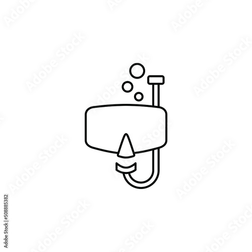 Diving Mask, Snorkel, Swimwear, Snorkelling, Scuba Thin Line Icon Vector Illustration Logo Template. Suitable For Many Purposes.