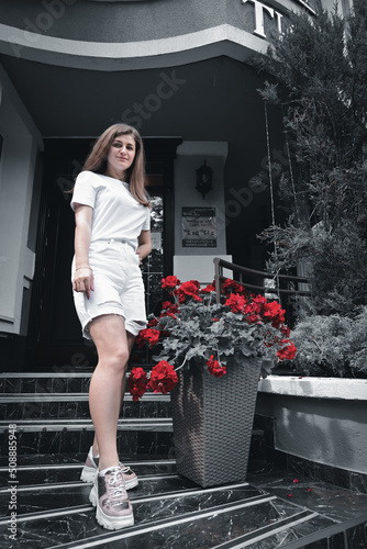 woman in a dress