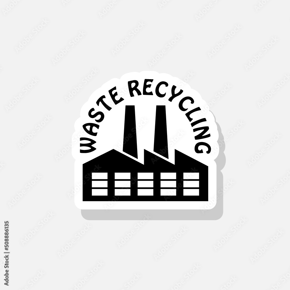 Naklejka premium Waste recycling sticker icon sign for mobile concept and web design