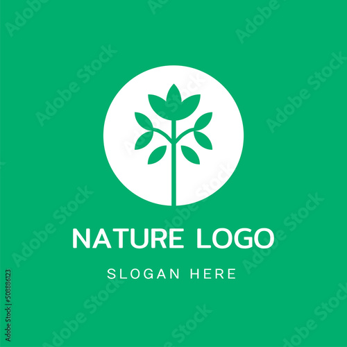 tree circle vector icon logo