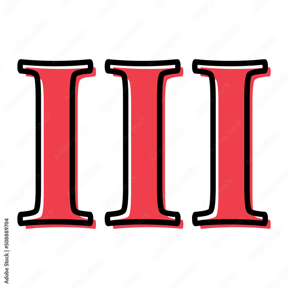Roman numeral number icon, letter typography style sign, mathematics alphabet icon vector illustration Roman numeral number icon, letter typography style sign, mathematics alphabet icon vector illustration