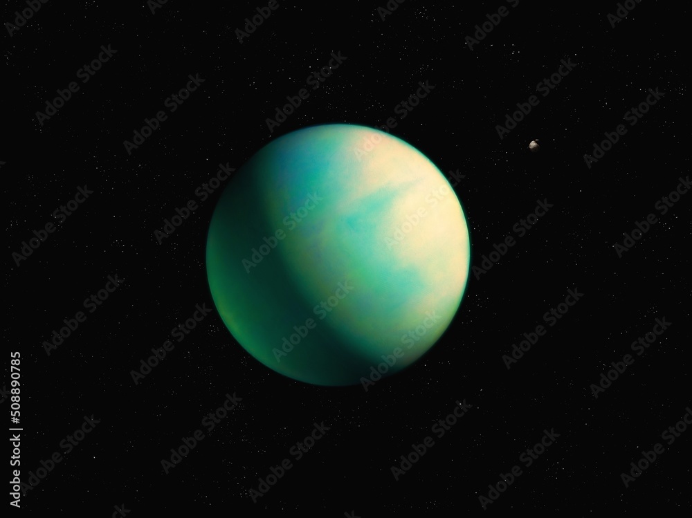 Planet in distant space. Beautiful astronomical landscape. Super-Earth against the background of stars. Planet in distant space. Beautiful astronomical landscape. Super-Earth against the background of stars.