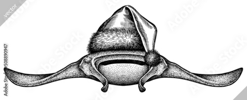 Bild auf Leinwand black and white engrave isolated stingray vector illustration
