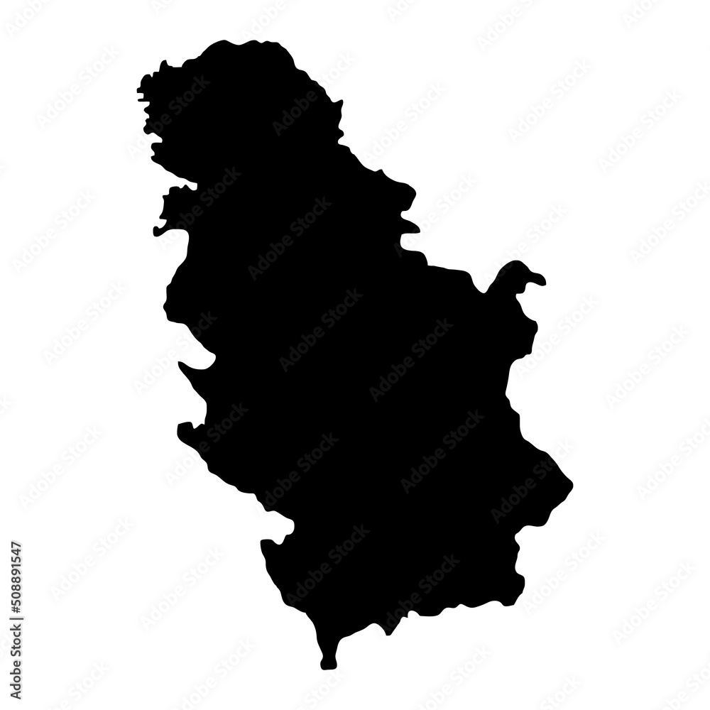 Serbia map icon, geography blank concept, isolated graphic background vector illustration