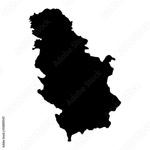 Serbia map icon  geography blank concept  isolated graphic background vector illustration