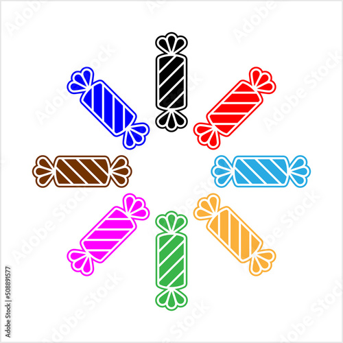 Candy Icon, Sweet Candy Icon, Fruit Nuts Glazed And Coated Sugar Confectionery