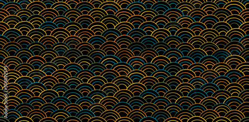 Traditional japanese seigaiha ocean waves. Seamless Pattern for your design