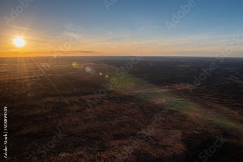 Sunset rays highlighting the Northern Territory country.