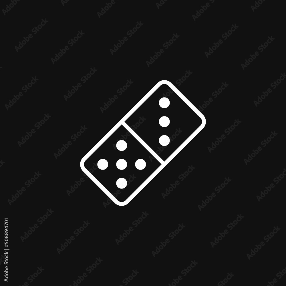 Domino icon on grey background Domino icon on grey background