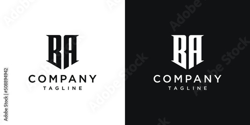 Creative Vintage Letter BA Monogram Logo Design Icon Template White and Black Background