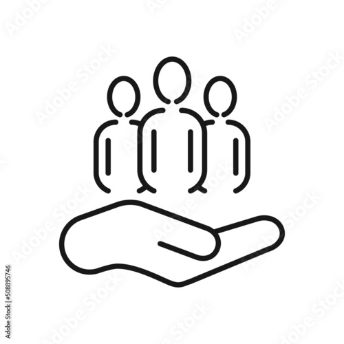 Customer retention line icon, client service editable stroke outline icon, high quality vector symbol for mobile app.