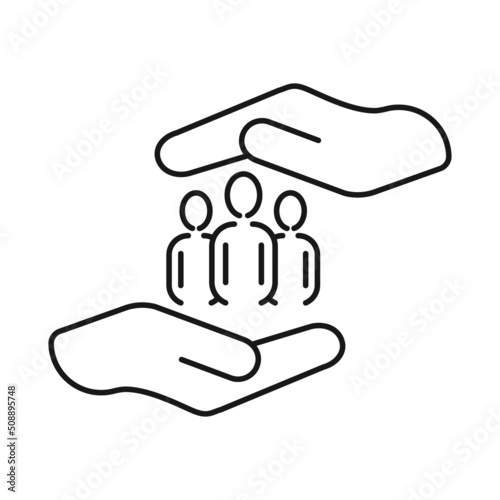 Customer retention line icon, client service editable stroke outline icon, high quality vector symbol for mobile app.