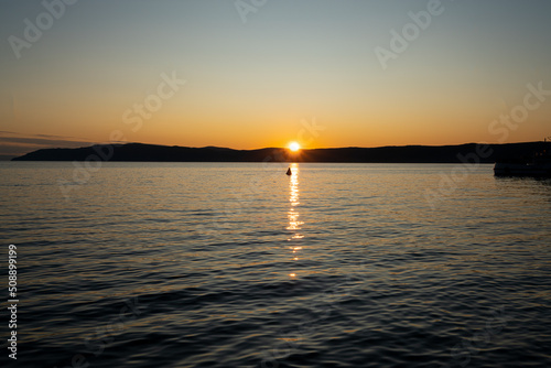 Summer sunset on Lake Baikal Siberia.
