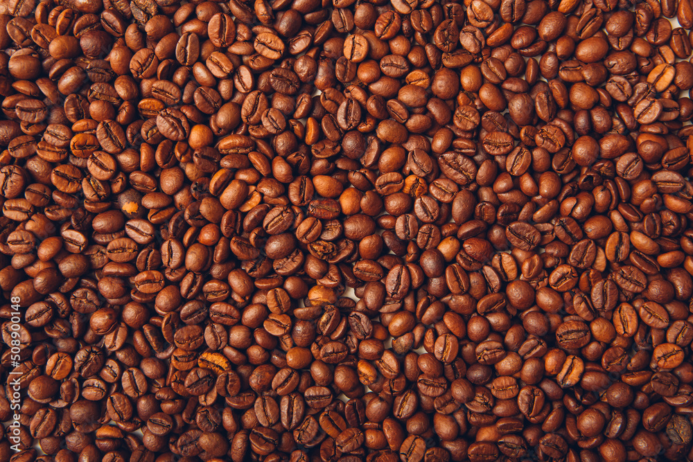 Coffee beans top view