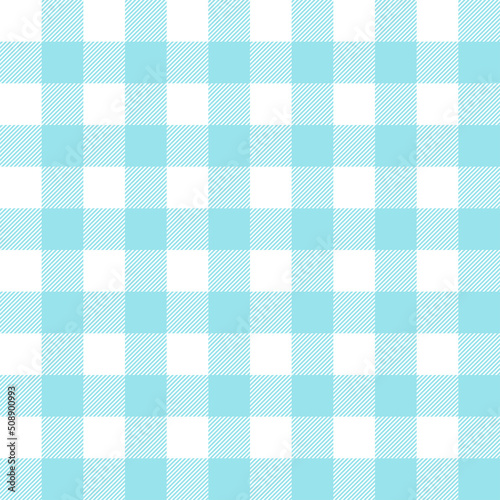 Check plaid pattern in pastel colorful blue and white. Seamless diagonal  for Easter holiday tablecloth, picnic blanket, duvet cover, other modern spring summer textile print.