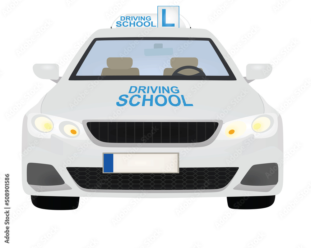 Driving school car. vector illustration