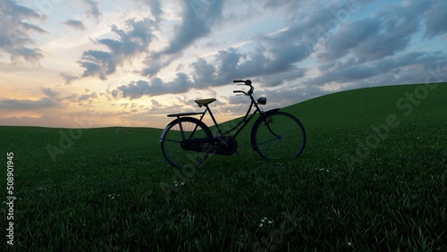 retro bike with nature background