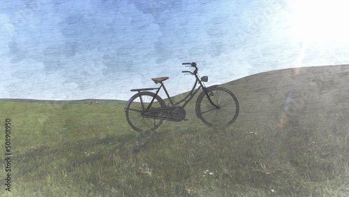 retro bike with nature background