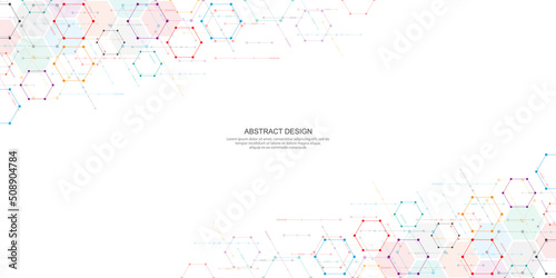 Abstract background with geometric shapes and hexagon pattern © Kingline
