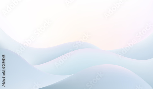 A simple modern abstract design. A beautiful, soft, off white element twisting and flowing on a beige background. vector illustration