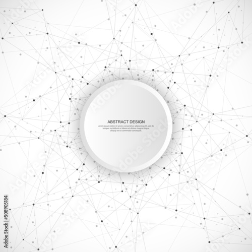 Abstract fractal background and geometric pattern with connecting dots and lines