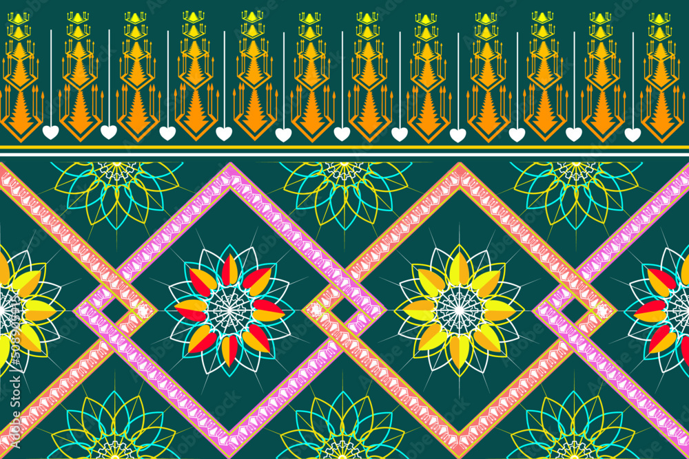 Seamless ethnic geometric pattern. Designed for backgrounds, carpets, wallpaper, clothing, batik, fabrics and coloring books. Seamless ethnic geometric pattern. Designed for backgrounds, carpets, wallpaper, clothing, batik, fabrics and coloring books.