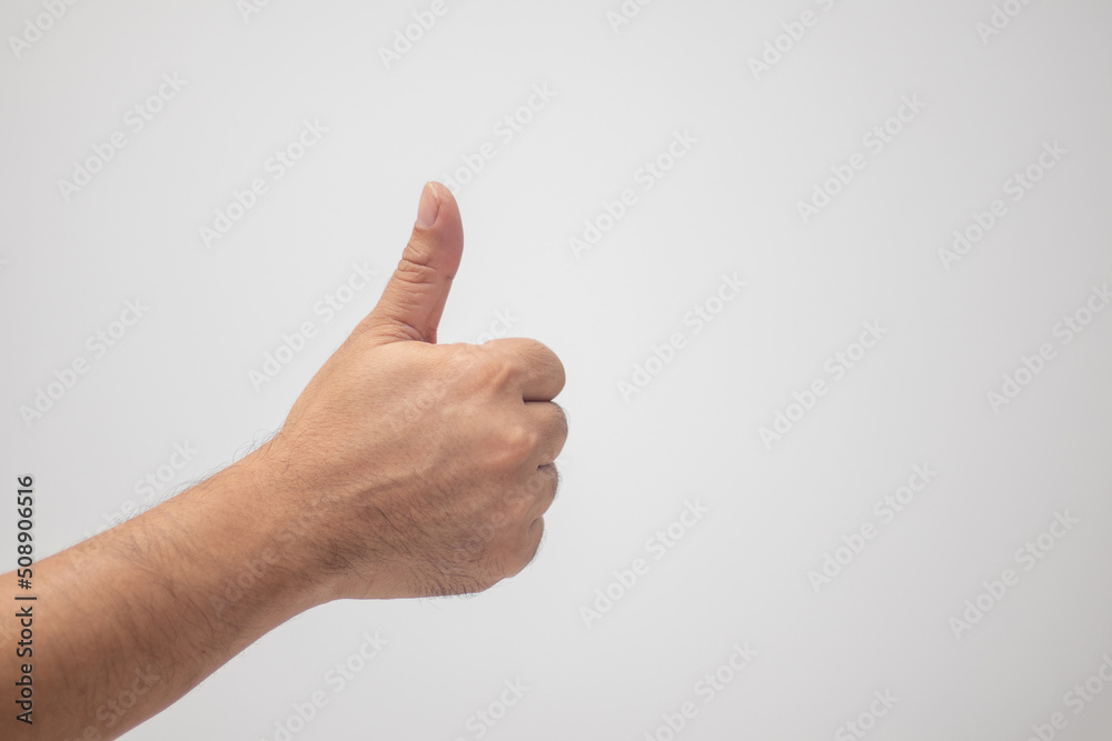 hand sign on a white background