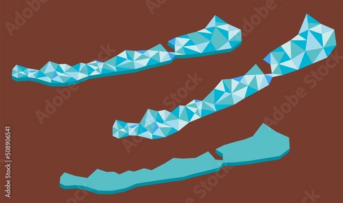 Balaton lake map, Hungary. Low poly design vector illustration in 3d.