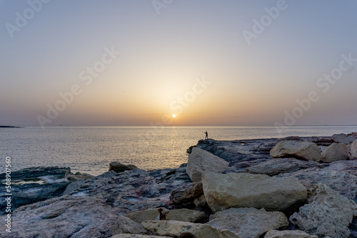 Sunrise fisherman in Marsaskala