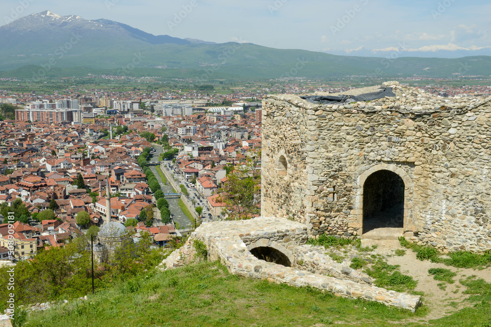 Fortress over the town of Prizren in Kosovo