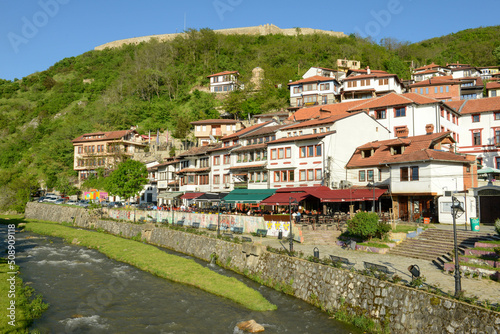People eating and drinking on the restaurants of Prizren on Kosovo