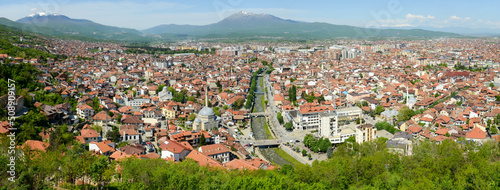 Panoramic overview at the town of Prizren in Kosovo