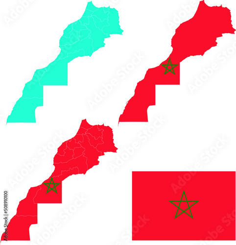Set of territories of the country with the flag of Morocco