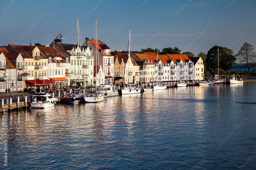 Waterfront at the port of Sonderborgl, Sonderborg, Denmark, Europe