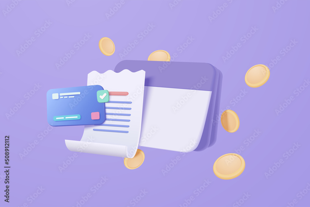 Vetor de 3d bank account book, passbook with credit card, financial