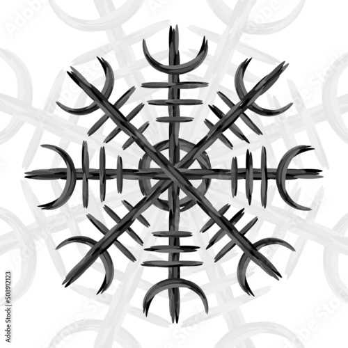 Runic viking grey brush symbol