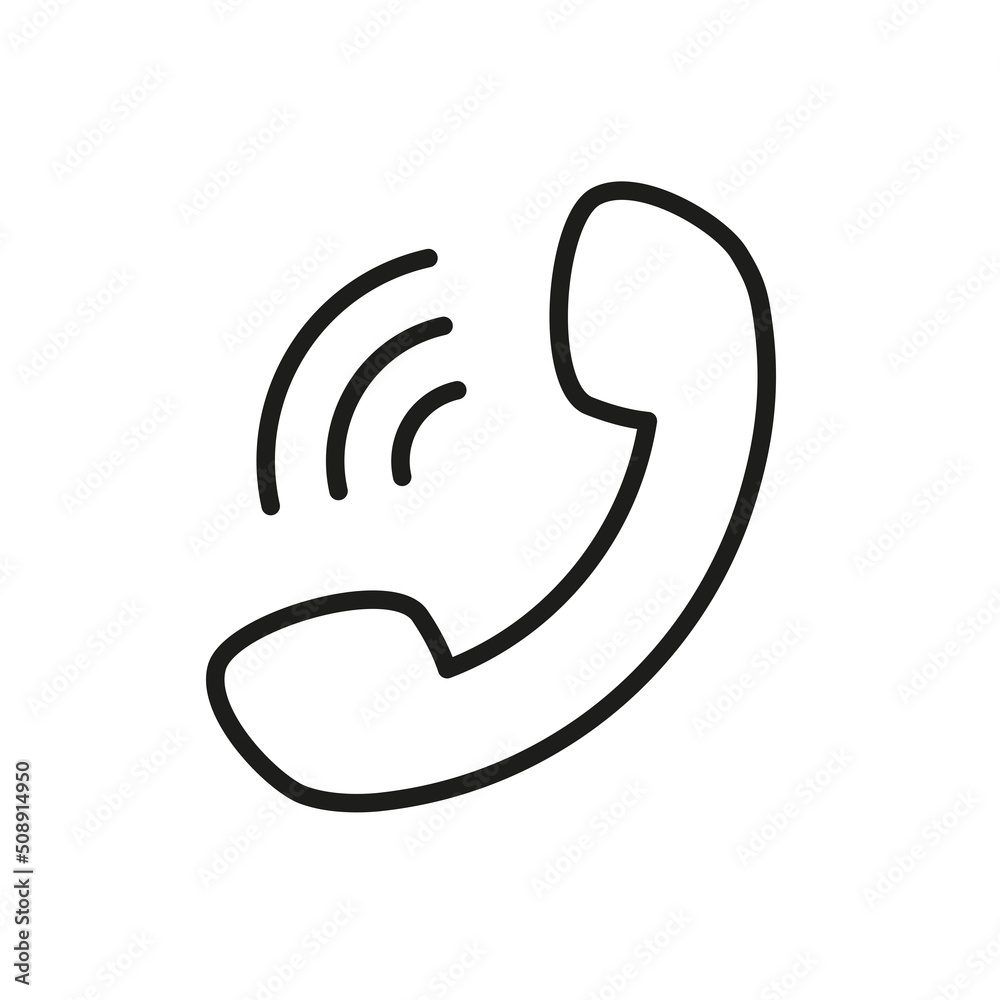 Handset line icon, phone editable stroke outline icon, high quality vector symbol for mobile app. Handset line icon, phone editable stroke outline icon, high quality vector symbol for mobile app.
