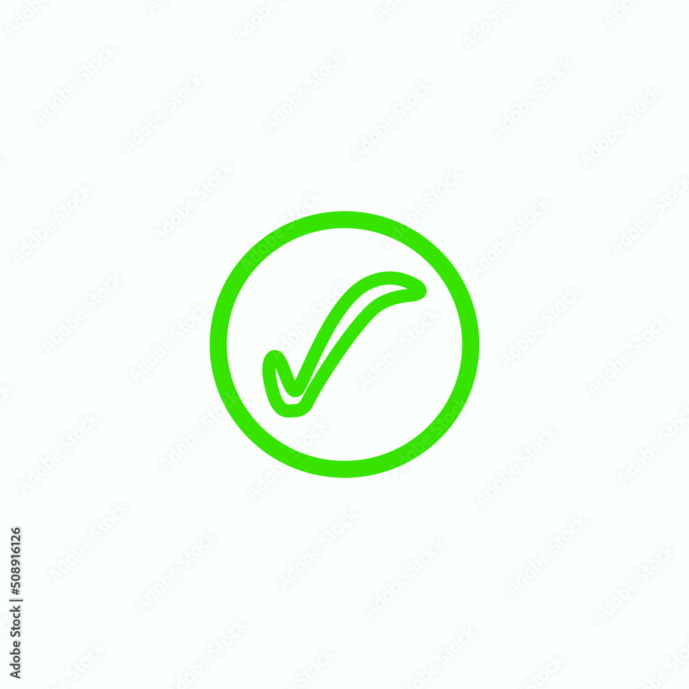 Check mark green line icons. Vector illustration. - Vector Check mark green line icons. Vector illustration. - Vector