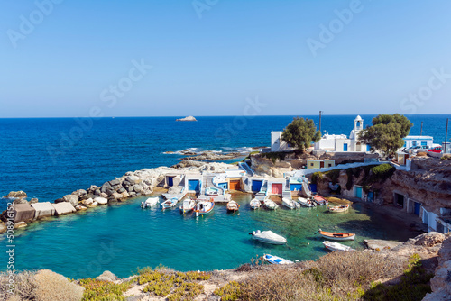 Firopotamos Beach at Milos island, Greece photo