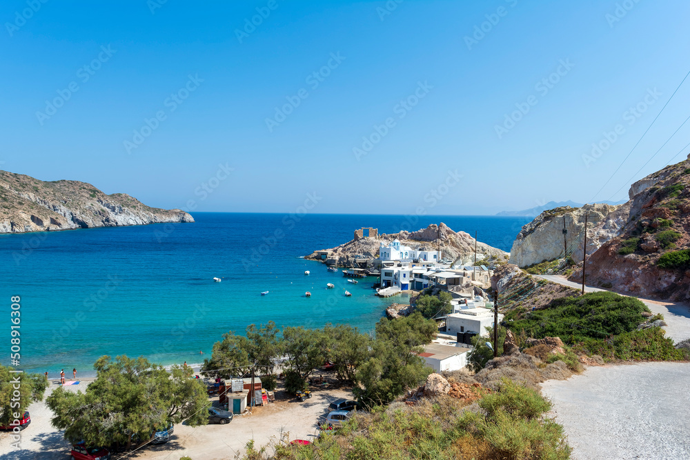 Firopotamos Beach at Milos island, Greece Firopotamos Beach at Milos island, Greece