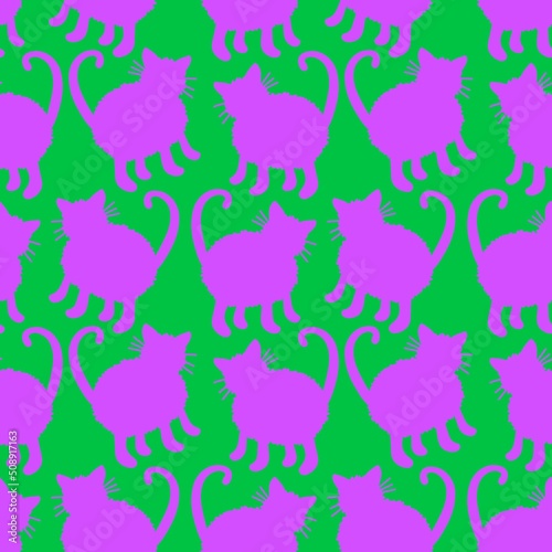 Kids seamless cats pattern for fabrics and textiles and packaging and gifts and cards and linens and wrapping paper