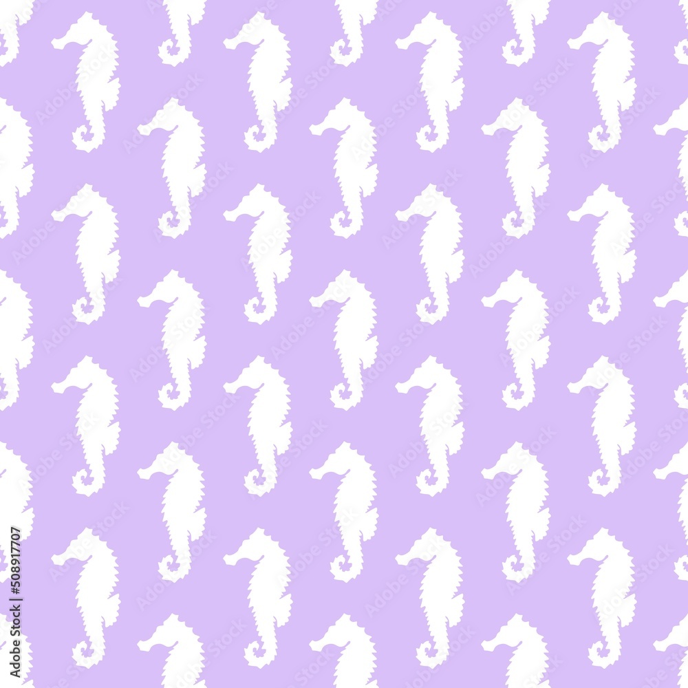 Summer seamless seahorse pattern for fabrics and kids and wrapping paper and textiles and gifts