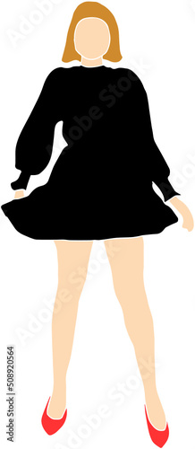 Illustration of a woman in a dress