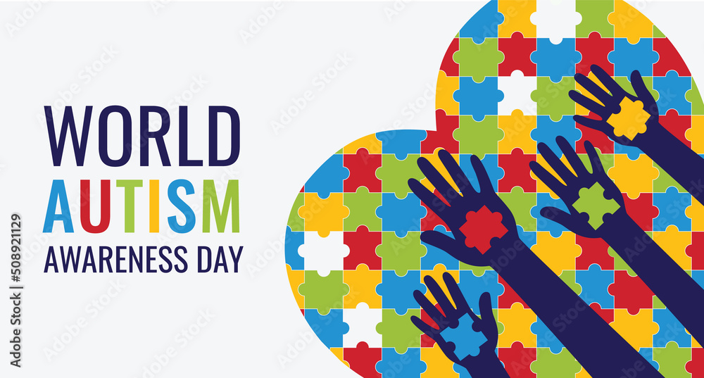 World Autism Awareness Day. Vector web banner for social media, posters, cards, and flyers. Medical health care design. 