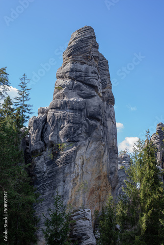 Beautiful nature of Adrspach-Teplice Rocks. National Park of Adrspach with Sandstone Rocks.