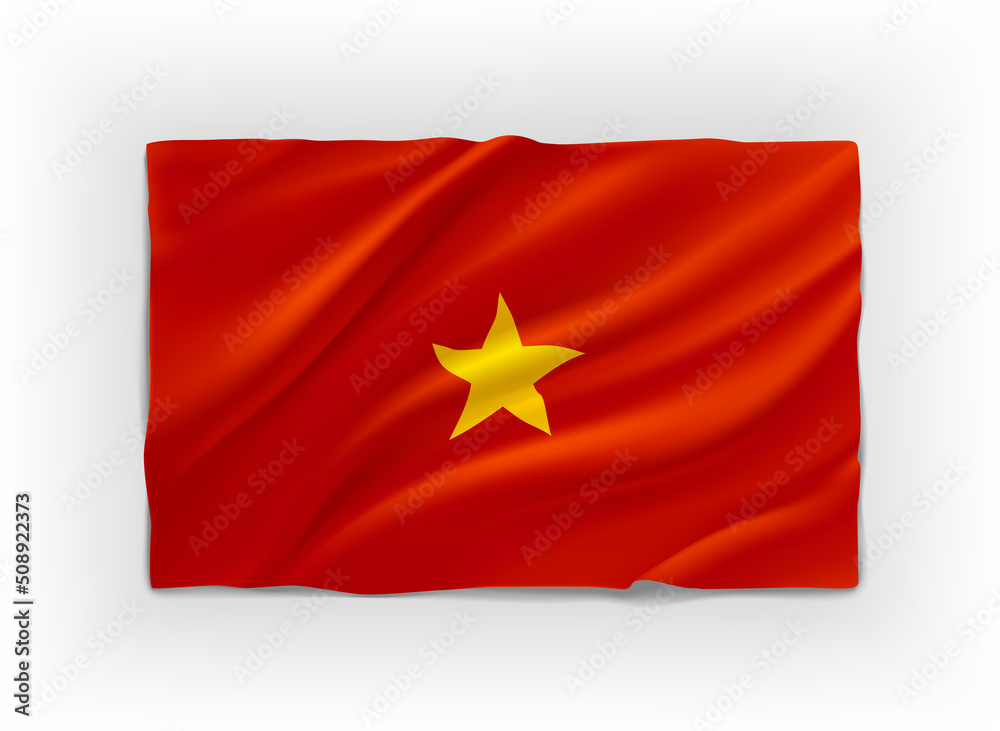 Flag of Vietnam. 3d vector object isolated on white background Flag of Vietnam. 3d vector object isolated on white background