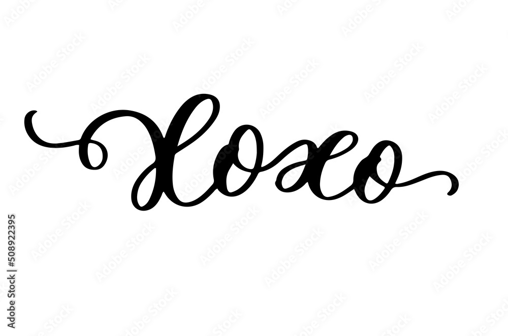 xoxo calligraphy - good for tattoo, greeting card, poster, gift design.