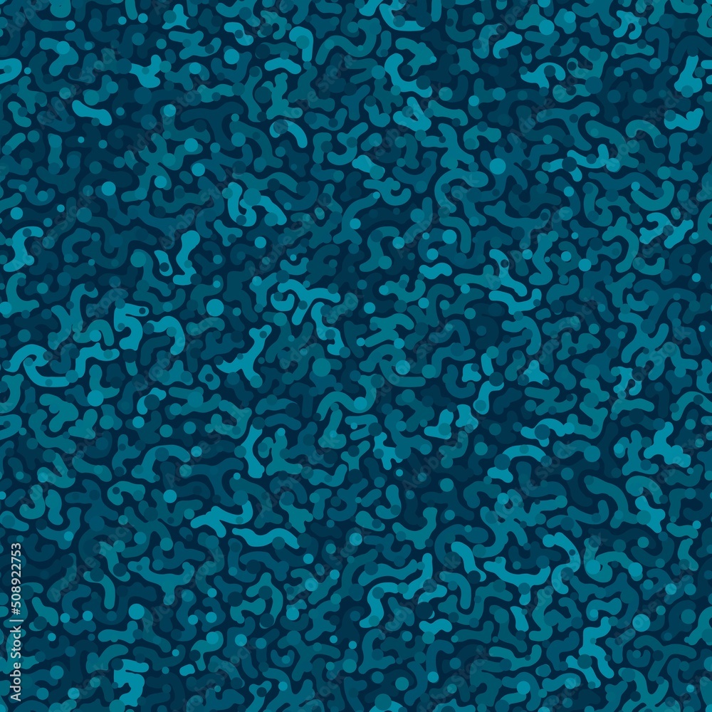 Fototapeta premium Vector hand drawn blue monochrome purifier fish skin seamless pattern